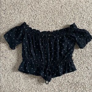 Polka dot LA Hearts off the shoulder shirt